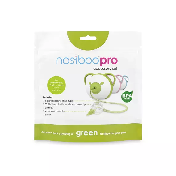 Zöld Nosiboo Pro alkatrészcsomag csomagolása